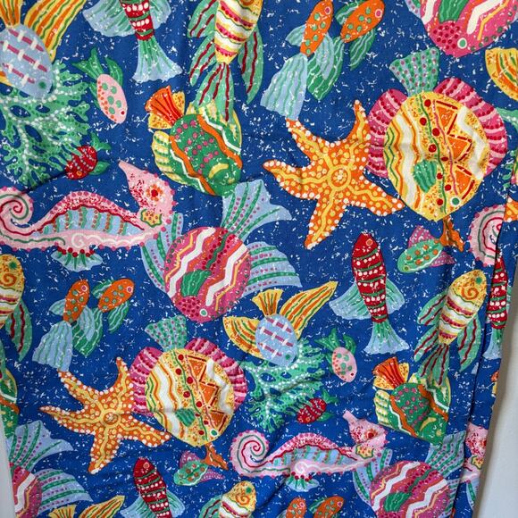 Waverly "Key West" Tablecloth 98" x 52" Fish Sea Underwater Print 100% Cotton - Picture 6 of 11